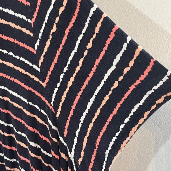 Lane Bryant Striped Midi Dress 38 Blue Retro Boho Western Skater Preppy Artsy - Picture 7 of 14